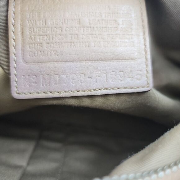 Coach Signature C Jacquard Suede Hobo Shoulder Bag Purse Tan Brown F10945 - Picture 12 of 16